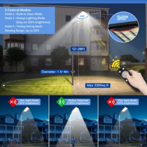 CEDIO Solar Street Lights Outdoor - Solar Parking Lot Lights and 16FT Street Light Pole, Solar Street Light with Pole