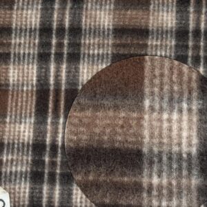 ALEKI Fabric, Brown Plaid,Tartan, Fleece Printed Fabric / 58" Wide/Sold by The Yard Sold by Yard