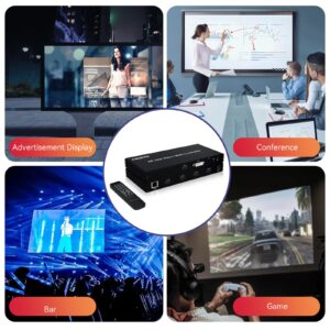 FENIXFIT 4K 2x2 HDMI Video Wall Controller 2x1, 1x2, 1x3, 3x1, 1x4, 4x1 Supports 180 Degree Rotate Video Wall Controller 2x2 4K with 11 Splicing Modes RS232 Audio Extraction Wall Controller Processor