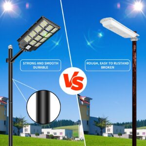 CEDIO Solar Street Lights Outdoor - Solar Parking Lot Lights and 16FT Street Light Pole, Solar Street Light with Pole