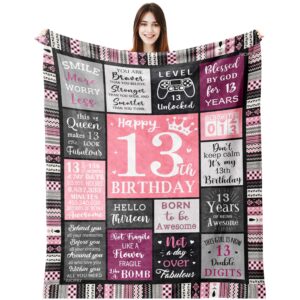 jucipay 13 year old girl gifts, gifts for 13 year old girl, 13th birthday gifts for girls blanket 60''x50'', 13 year old girl birthday gift ideas, teenage girl gifts for 13 year old girl