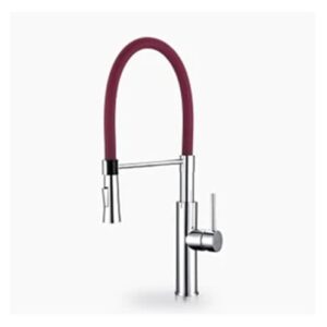 Colored Kitchen faucets White faucets Pull Down Hydraulic Kitchen faucets Mixer taps(Silvery)