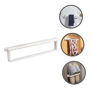 BUGUUYO Towel Mount Clothing Clothes Hanger Wall Mounted Clothes Hanger Kitchen Hand Towel Bar Wall Mounted Clothing Rack Dish Cloth Holder Towel Rod White The HIPS