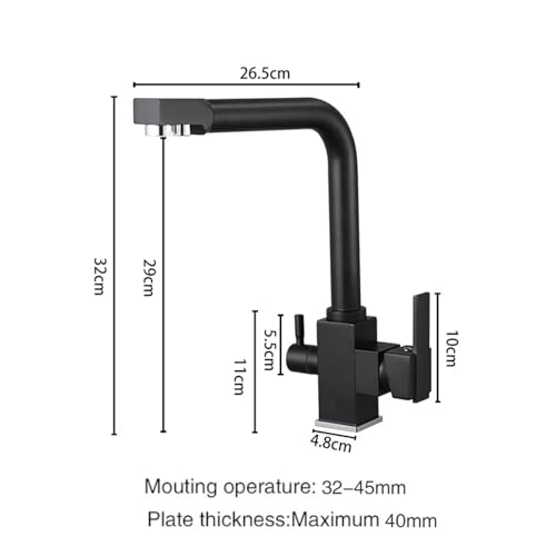 Double Spray Filter Kitchen Faucet Black Brass Purifier Nozzle Sink Mixer tap(A1022SD)