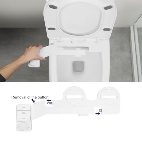 EOLTMESS Bidet Attachment for Toilet, Ultra-Slim Self Cleaning Dual Nozzle Hygienic Toilet Bidet, Warm & Cold Fresh Water Bidet Sprayer with Feminine Wash & Rear Wash(1/2)