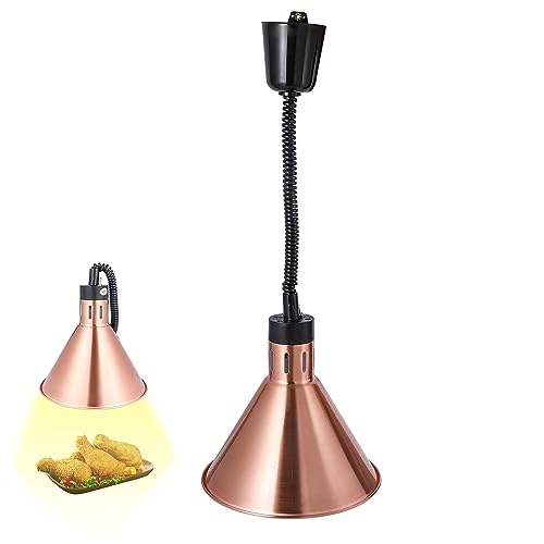 CHANGLKJ Hanging Food Warmer Light, 250W Buffet Hanging Heat Lamp with Retractable Cable, Telescopic Range 60-180cm and Fast Heat Dissipation, Durable Beautiful, for Cafeteria, Restaurant, Hotel