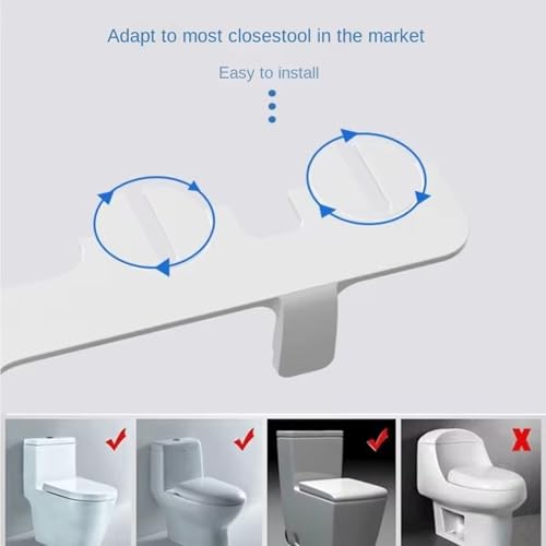 EOLTMESS Bidet Attachment for Toilet, Ultra-Slim Self Cleaning Dual Nozzle Hygienic Toilet Bidet, Warm & Cold Fresh Water Bidet Sprayer with Feminine Wash & Rear Wash(1/2)