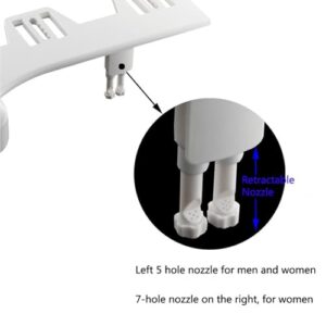 EOLTMESS Toilet Seat Bidet with Self Cleaning Dual Nozzle, Bidet Attachment for Toilet Seat Hot&Cold Dual Nozzle Cleaning with Feminine Wash & Rear Wash, Adjustable Pressure Switch(3/8)