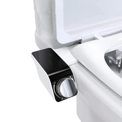 EOLTMESS Bidet Attachment for Toilet, Spa Bidet Toilet Seat Attachment Non-Electric Ultra-Slim Push-Button Bidet with Self-Cleaning Dual Nozzle (Frontal & Rear Wash)(9/16)