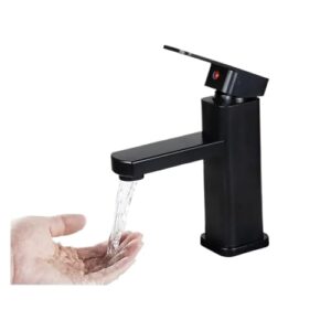 Bathroom Faucet hot and Cold Mixer tap countertop Mounted Bathroom Basin Faucet Black Square washbasin Sink Bathtub Faucet