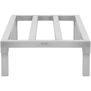 VEVOR Aluminum Dunnage Rack, 36” x 20” Commercial Food Floor Rack, 8” Off The Floor, 1800 lbs Capacity All-Welded Aluminum Storage Rack, for Storage in Restaurants, Kitchens, Garages and Vehicles