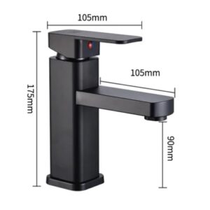 Bathroom Faucet hot and Cold Water Mixing Faucet countertop Installation Home Bathroom Basin Faucet Black Square washbasin Sink Bathtub Faucet