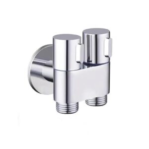 zinc alloy angle valve wall mount toilet bidet sprayer set one in two out water cleaning sprayer for bathroom toilet accessories 1pcs(sliver)