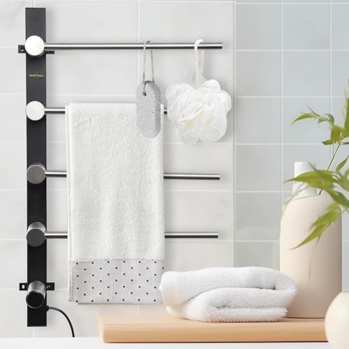 Wall Heated Towel Rack,Electric Towel Warmer Rack | Electric Drying Rack with Timing Function for Hotel, Apartment, Home, and Gym