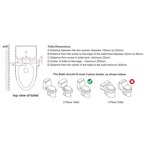 EOLTMESS Toilet Seat Bidet with Self Cleaning Dual Nozzle, Bidet Attachment for Toilet Seat Hot&Cold Dual Nozzle Cleaning with Feminine Wash & Rear Wash, Adjustable Pressure Switch(3/8)