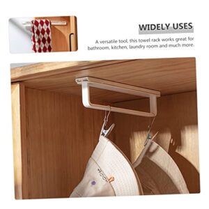 BUGUUYO Towel Mount Clothing Clothes Hanger Wall Mounted Clothes Hanger Kitchen Hand Towel Bar Wall Mounted Clothing Rack Dish Cloth Holder Towel Rod White The HIPS