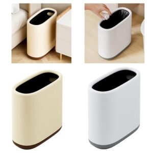 Trash Bin with Easy Press Lid Fashionable Garbage Can Push Top Waste Bin Bathroom Storage Bucket for Any Room