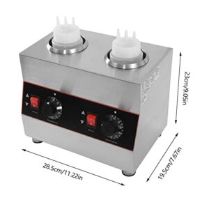 Epheralty 110V Electric Chocolate Sauce Warmer, Hot Fudge Warmer Dispenser, Nacho Cheese Dispenser Warmer, Jam Heat Preservation Machine