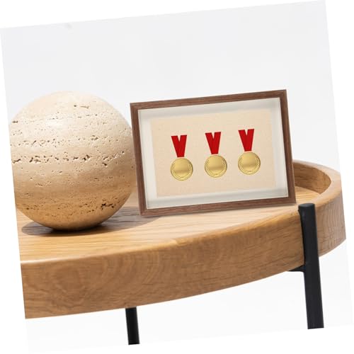 WOONEKY Medal Photo Frame Lapel Pin Holder Medal Display Stand Medal Display Frame Decorative Medal Frame Medal Holder Portrait Picture Frame Jewelry Case Sports Medal Frame Wooden