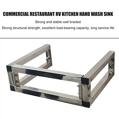 Wall Mount Utility Sink Hand Wash Basin, Commercial 304 Stainless Steel Sink 2 Compartment Kitchen Sink, Outdoor Sink Station Prep/Bar Sinks, for Garage Restaurant Laundr,Set 2-Set 1