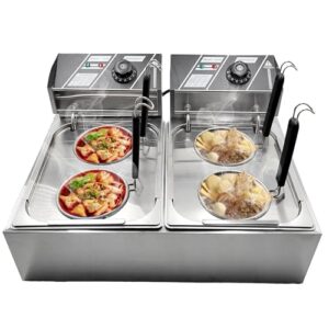 Commercial Noodle Boiler,Commercial 110V Noodle Cooker with Four Baskets - Temperature Adjustable Boiler for Vegetables, Spaghetti, Dumplings, Soup, Fried Snacks