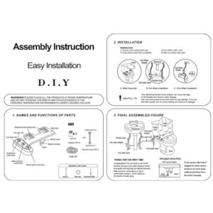 EOLTMESS Toilet Seat Bidet with Self Cleaning Dual Nozzle, Bidet Attachment for Toilet Seat Hot&Cold Dual Nozzle Cleaning with Feminine Wash & Rear Wash, Adjustable Pressure Switch(3/8)