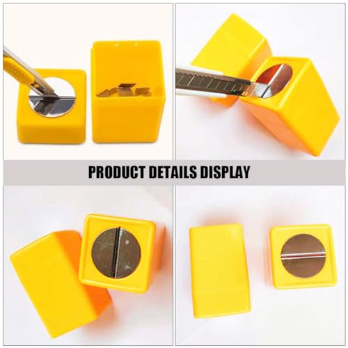 ORFOFE 3pcs Boxes Razor Blade Disposal Container Razor Blade Scraper Abs Yellow Blades Recycling Case Waste Blades Container