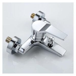 Zinc Alloy Basin Faucet Chrome Plated Wall Mounted Hot and Cold Water Double Spout Mixer Faucet Suitable for Bathroom Diverter Bathtub Shower Tray