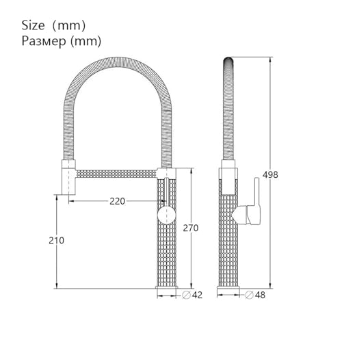 Luxury Kitchen Brass Faucet Swivel Pull-Down Spring hot and Cold Water Mixing Faucet Accessories(Dark Gray)