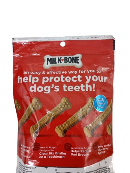 M. Bone Brushing Chews Daily Dental Dog Treats, Mini, 7.1 Ounces, 18 Bones Per Bag, Chicken Flavor - Supports Oral Health for Small Dogs