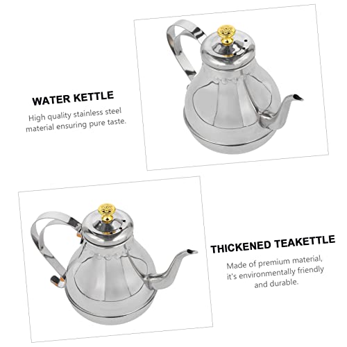 Mikinona 1pc Kettle Gooseneck Teapot Stovetop Whistling Portable Induction Cook Top Espresso Coffee Maker Machine Portable Coffee Maker Portable Espresso Coffee Pot Stainless Steel