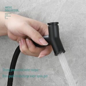 Handheld Bidet Sprayer for Toilet,Bidet Faucet Attachment with Cold Water,Brass Bidet Sprayer for Toilet for Feminine,Pets And Baby Diaper Wash,Black