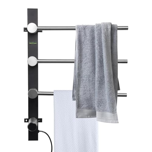 Bathroom Towel Warmer - Wall Mounted Stainless Steel Towel Rack,Temperature Control Heating Electric Drying Rack for Apartment, Gym, Kitchen, Hotel, Bathroom