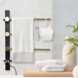 Heated Towel Rack, Space-Saving 3-Bar Towel Warmer, Warming Rod with Fast Heating for Hotels Swimming Centers Kitchens