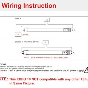 E2 LIGHTING 4ft T8 LED Bulbs, LED Fluorescent Tube Replacement 4ft, T8 LED with Emergency Battery, 5 CCT Tunable 27K-50K, 6W, 120-277V, Ideal for Office and Warehouse-5 Pack