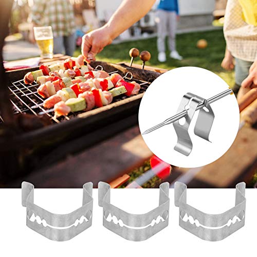 Miskall Grill Thermometer Probe Clip Holder, 3Pcs Kitchen BBQ Grill Accessory Stainless Steel 3-Holes Barbecue Probe Fixing Clip Holders