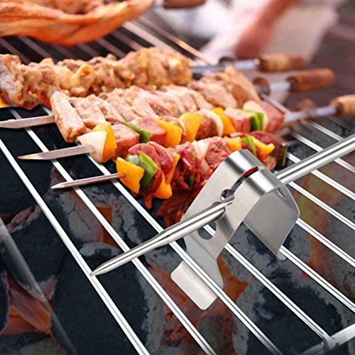 Miskall Grill Thermometer Probe Clip Holder, 3Pcs Kitchen BBQ Grill Accessory Stainless Steel 3-Holes Barbecue Probe Fixing Clip Holders