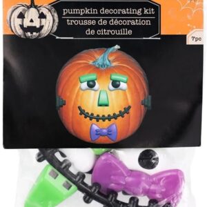 Halloween Plastic Push in Pumpkin Decorating Kits No Carving Kits 1 Set 4 Packs Halloween Pumpkin Faces Push in