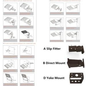 CHIUER 300W 480V High Efficiency Area Parking Lot Light Outdoor Street Lamp 170lm/w 5000K Daylight 277-480vAC Shoebox Fixture Replacement Pole Heads DLC Lighting Facts (Slip Fitter-2-3/8in A Bracket)