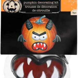 Halloween Plastic Push in Pumpkin Decorating Kits No Carving Kits 1 Set 4 Packs Halloween Pumpkin Faces Push in