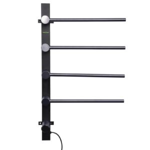 Heated Towel Rack | 4-Bar Electric Towel Warmer Racks Wall Mounted,Stainless Steel Temperature Adjustable Waterproof Drying Rack with Built-in Timer for Kitchen, Bathroom