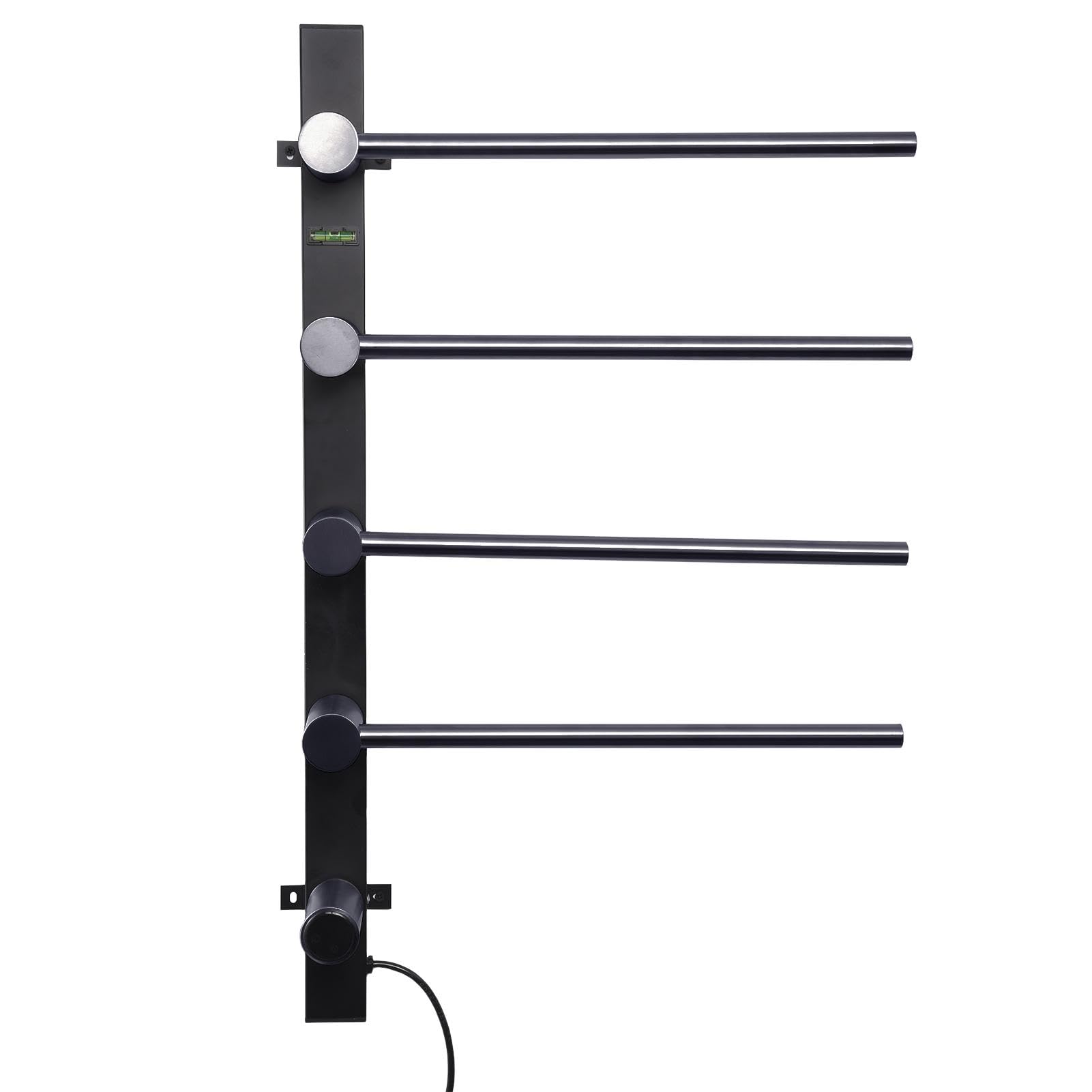 Towel Warmer Rack | 4-Bar Electric Towel Warmer Racks Wall Mounted - Stainless Steel Temperature Adjustable Waterproof Drying Rack with Built-in Timer for Kitchen, Bathroom