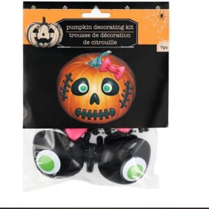 Halloween Plastic Push in Pumpkin Decorating Kits No Carving Kits 1 Set 4 Packs Halloween Pumpkin Faces Push in