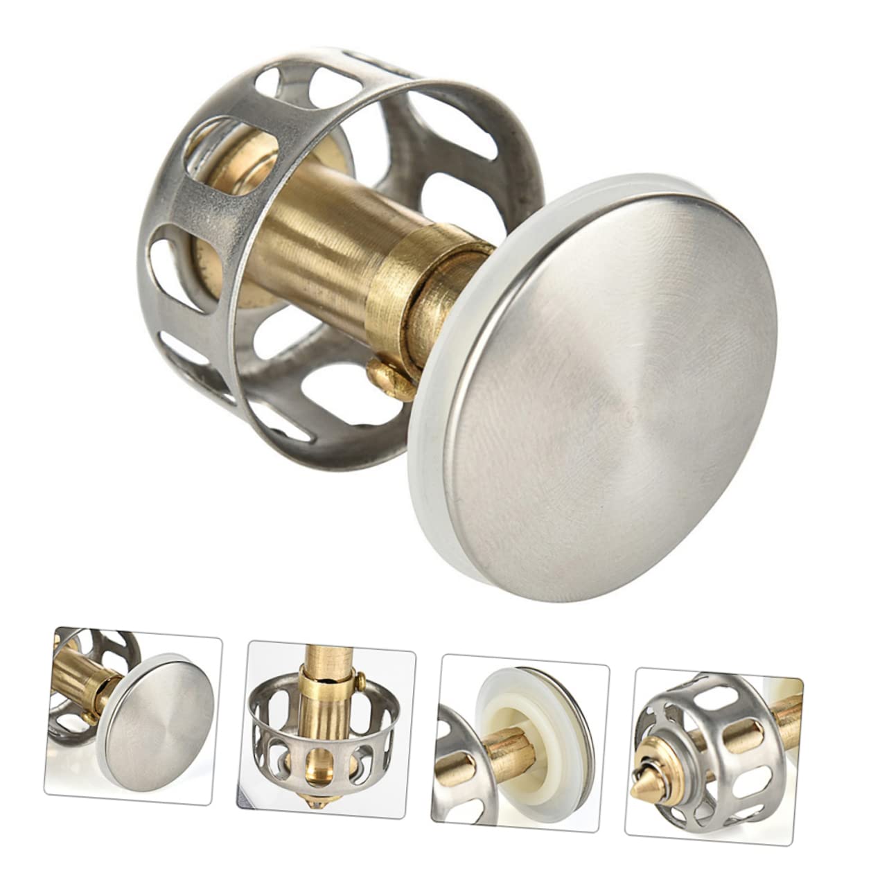 SHOWERORO 2pcs Sink Bathroom Sink Drain Bathtub Drain Stoppers Tub Hair Drain Catcher Vanity Sink Nun Ornament Sink Strainer Stopper Bath Tub No All Copper Plus 304