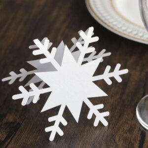 Snowflakes Place Cards,Christmas Place Cards Holiday Snowflake Blank Table Setting Folded Paper Name Tent Cards for Winter Wonderland Dinner Wedding Tables Party Decorations (25Pcs)