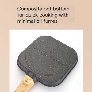 3 in 1 Divided Saute Pan,Nonstick 3-n-1 Divided Saute Pan,Divided Pan for Cooking,Divided Grill Pan for Stove Tops,Versatile Breakfast Grilling Pan,Durable Square Grill Skillet,Steak Griddle Pan(Black