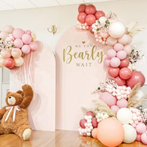 Boho Soft Pink Balloon Arch Garand Kit 153pcs 18/10/5 Inch Retro Pink Macaroon Orange Light White Latex Balloon for Baby Shower Bridal Wedding Girl Birthday Anniversary Gender Reveal Party Decorations