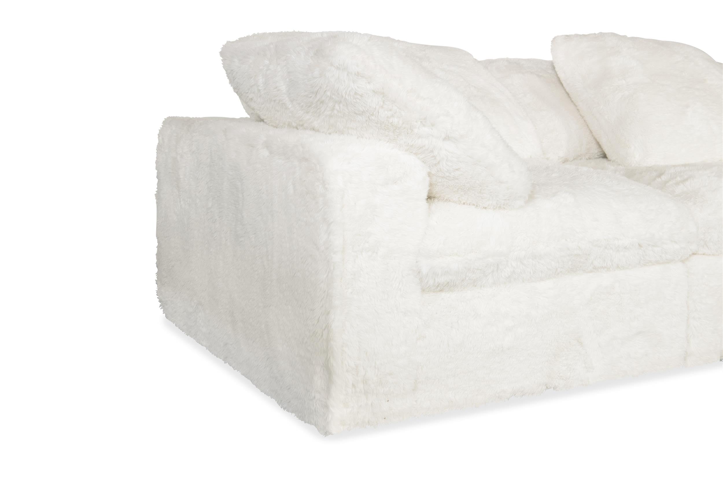 Barefoot Mega Plush 3-Seat Sofa in White Fabric by Hooker Furnishings