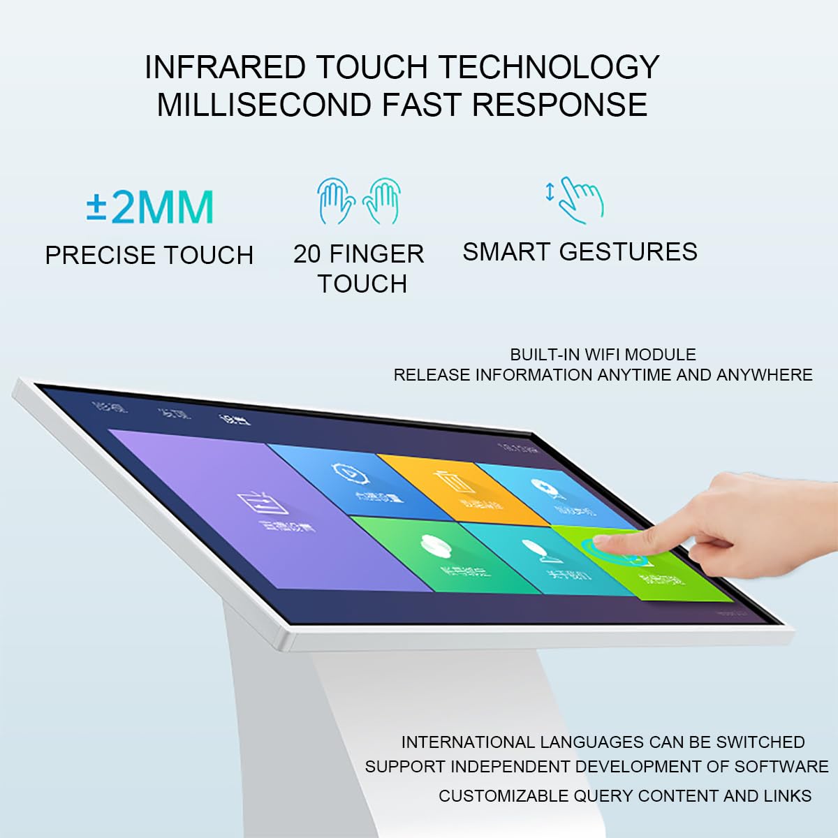 Floor Standing Digital Signage Displays, Self-service Inquiry Terminal Machine, Advertising Display Kiosk, HD1920x1080, for Information Inquiry, Self-service Processing, Navigation, Bank Hotel Airport