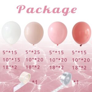 Boho Soft Pink Balloon Arch Garand Kit 153pcs 18/10/5 Inch Retro Pink Macaroon Orange Light White Latex Balloon for Baby Shower Bridal Wedding Girl Birthday Anniversary Gender Reveal Party Decorations